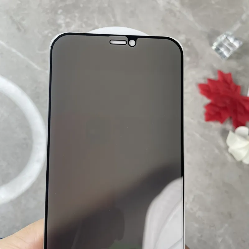 Anti-Spy Privacy 9H Tempered Glass Protectors For Iphone 15 14 Pro Max 13 12 Mini 11 XR XS X 8 7 6s Anti Peeping Anti Against Silk Full Cover Screen Protective Phone Film