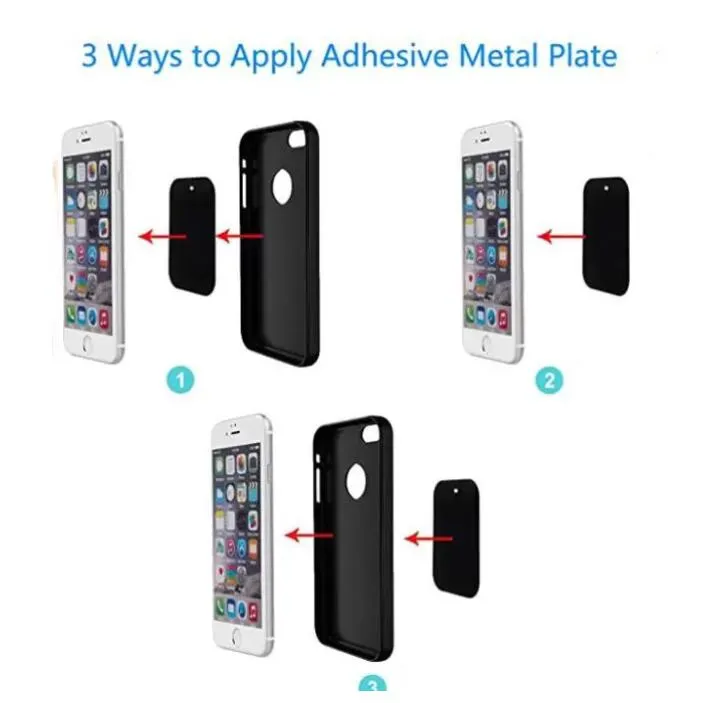 Universal car Mount Metal Plate with Adhesive For Magnetic Mounts Holders Replacement Kit Magnet Mobile Phone Stand