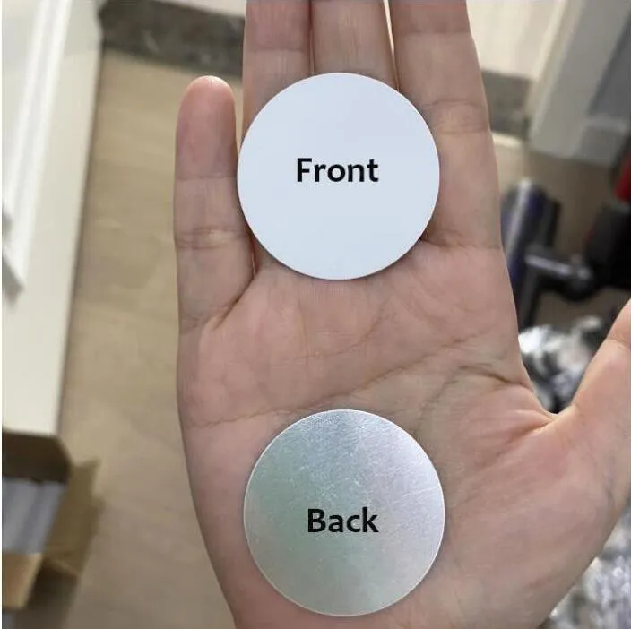 Sublimation Circle Cell Phone Holder with Groove Blank Aluminum Insert for Custom Customized Grip Phones Stand finger ring car mount