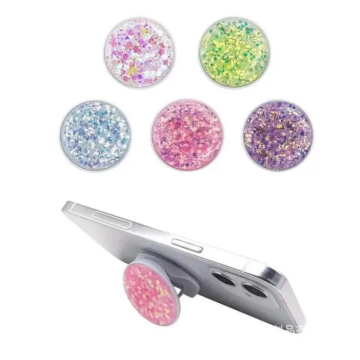 Glitter Bling Foldable Cell Phone Holder Cases Mount Grip Stand Sockets Tablets holders For iphone XR XS Samsung