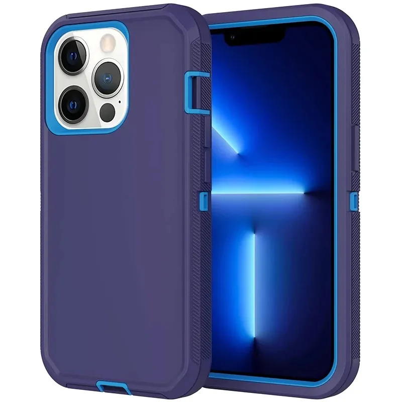Defender Armor Heavy Duty Shockproof Holster Clip Robot Phone Cases For Iphone 15 14 13 12 Pro Max Mini X 7 8 Samsung S24 S23 S21 S20 Ultra Plus Air or Sea Shipping Suport