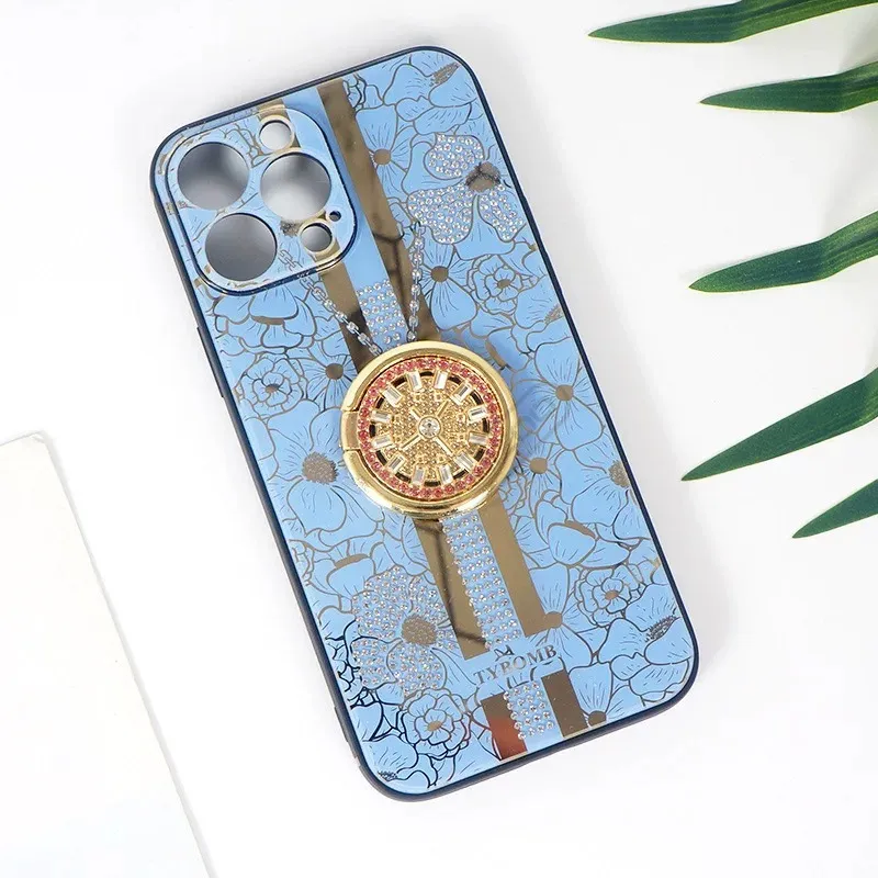 Mobile Phone Cases Sun flower diamond cover Cute woman case for iphone13 13promax 12 pro max 12 11 7 8 plus soft silicone material newest fashion style ring holder case