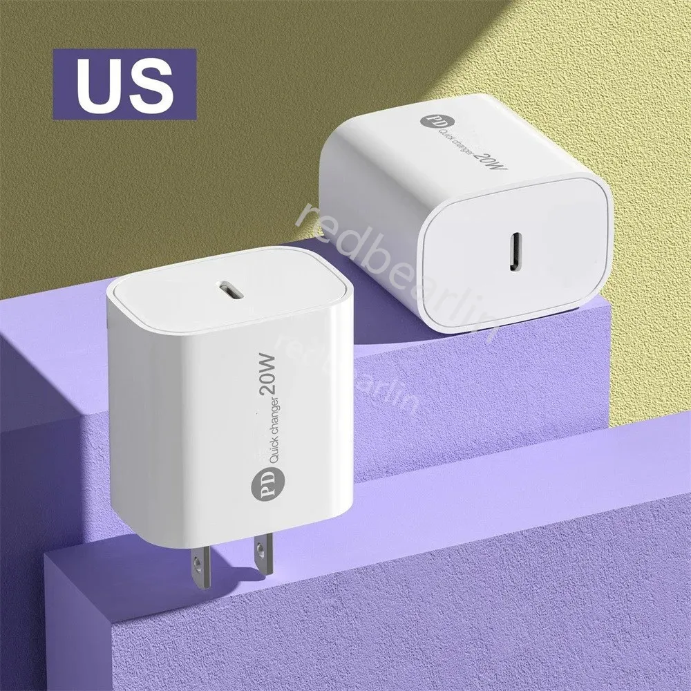 12W 20W PD Type c USB C Power Adapter US Eu Wall Charger Chargers Adapters For IPhone 11 12 13 14 Pro Max Samsung Android phone With Box