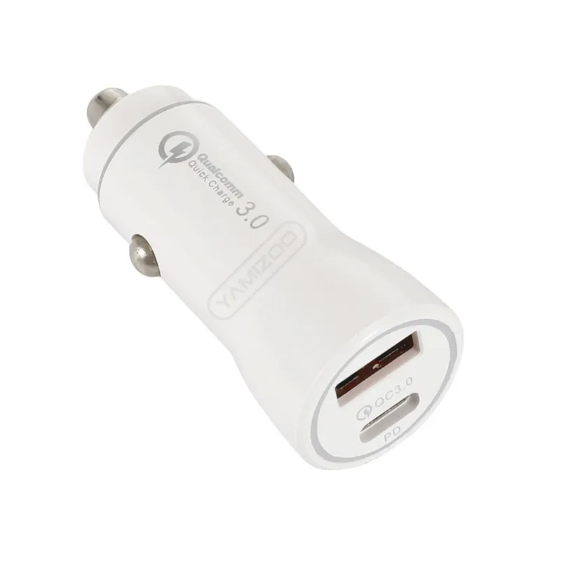 Car Charger Quick Charge QC3.0 SCP PD Type C 36W Fast USB Chargers Universal For iPhone For Samsung Phone With OPP bag package
