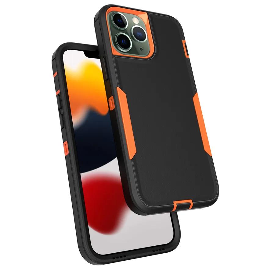 Two in one Cases Contrast Color Anti-fall Robot Armor TPU PC Phone Case for Apple iPhone 11 12 13 Mini Pro Max Cover