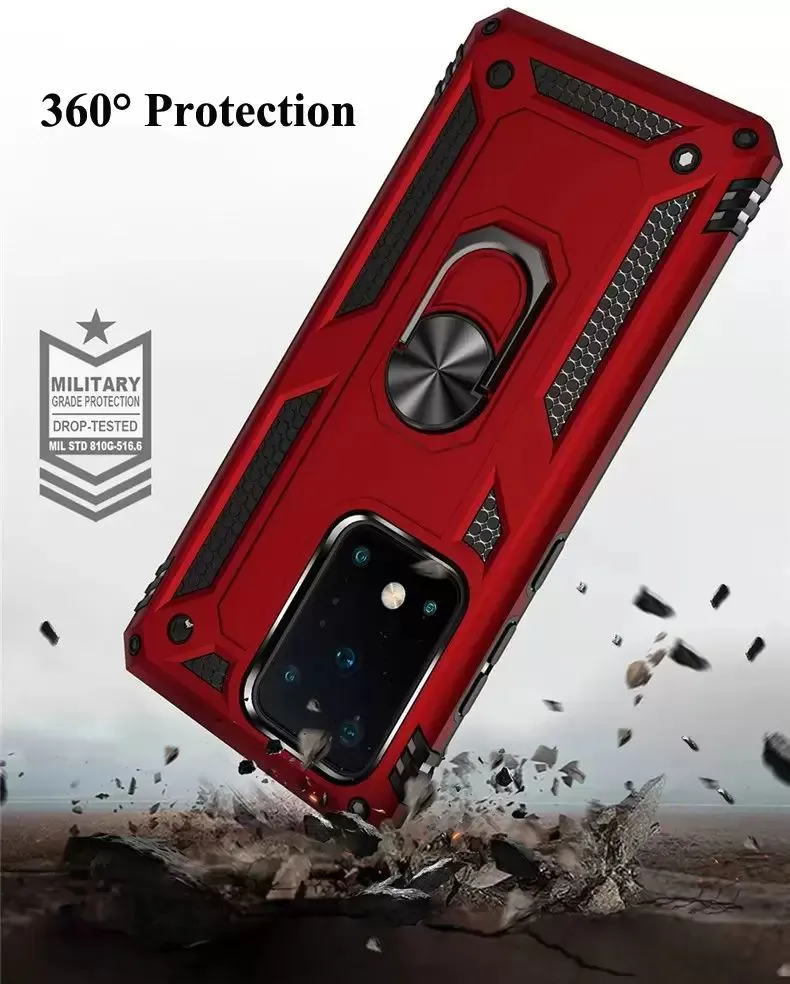 Military-Grade Armor Phone Cases Cover with Ring Magnetic Car Mount Kickstand for Samsung Galaxy S22 S21 FE S20 Ultra S10 Plus Note20 Note 10