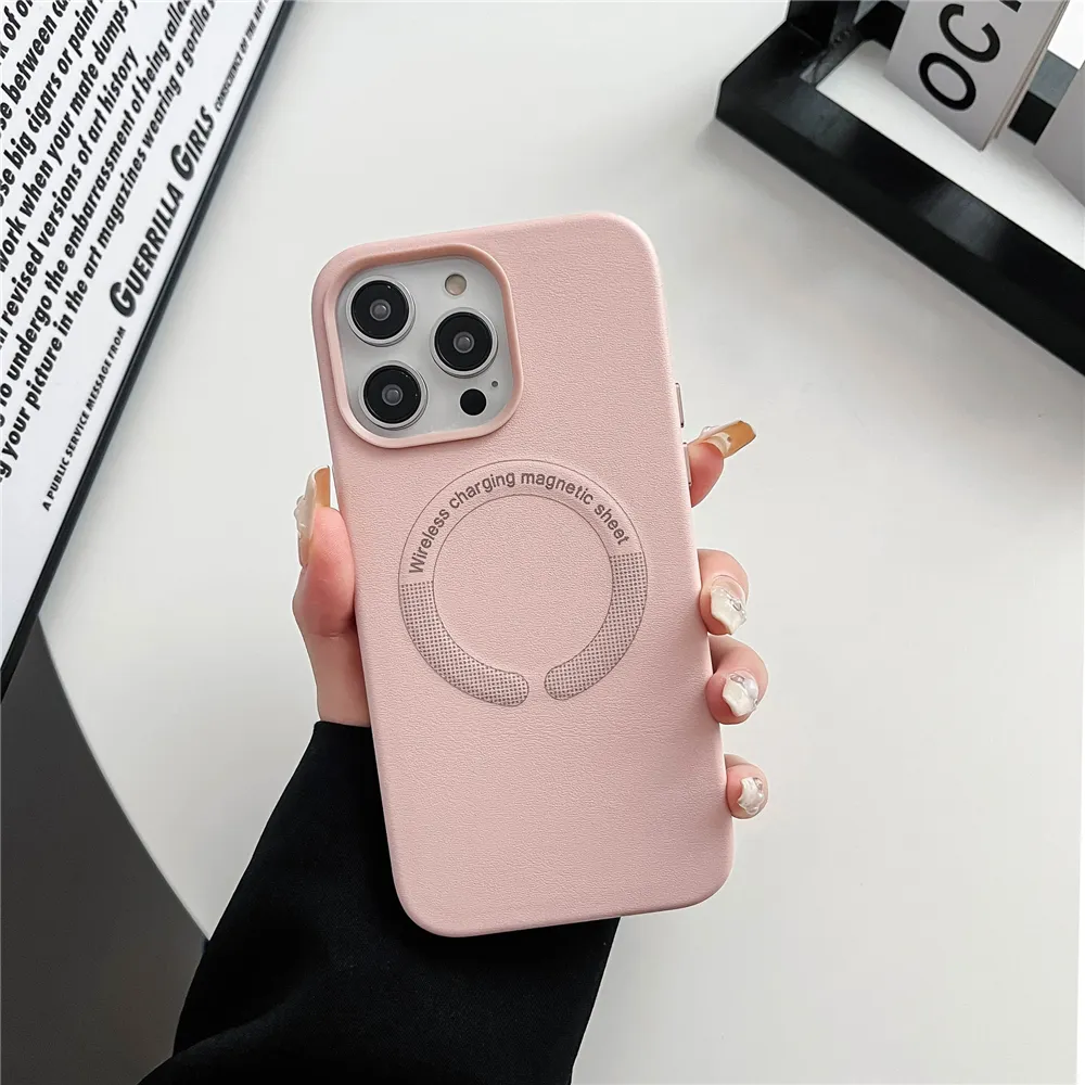 Shockproof Case Phone Leather Case With Wireless Charger For Magsafe Case For Iphone 15 Pro Max 14 13 12 11 XR